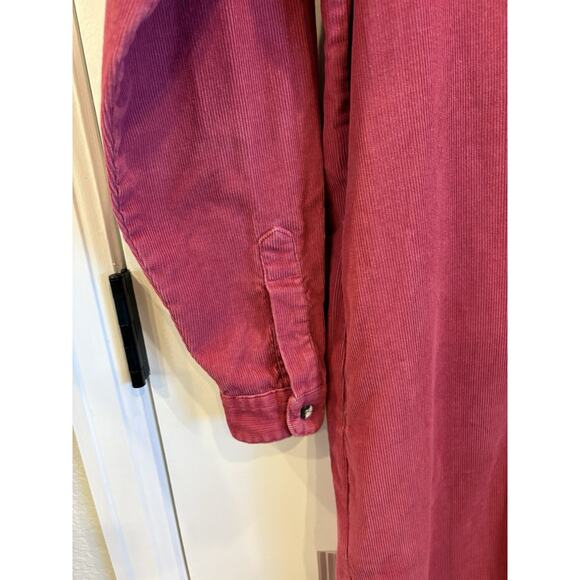 LL Bean Vintage Dress Womens 10 Pink Corduroy Collared Button Up Long Sleeve 90s - Picture 4 of 6